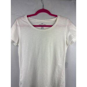 Faded Glory Womens Short Sleeve White T-Shirt S 4-6 100% Cotton